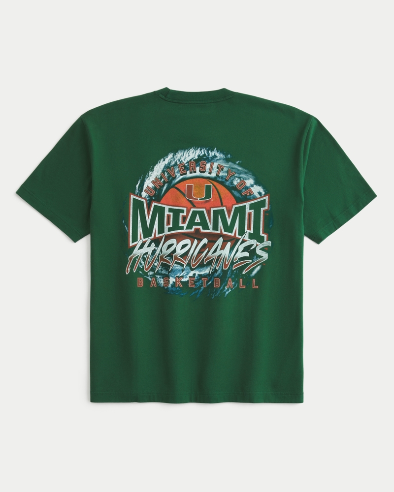 Boxy Miami Hurricanes Graphic Tee