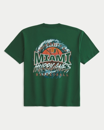 T-shirt noir rétro graphique University of Miami Hurricanes