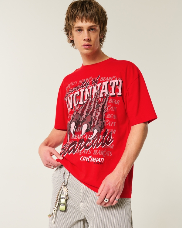Boxy University of Cincinnati Bearcats Graphic Tee, Red view 1