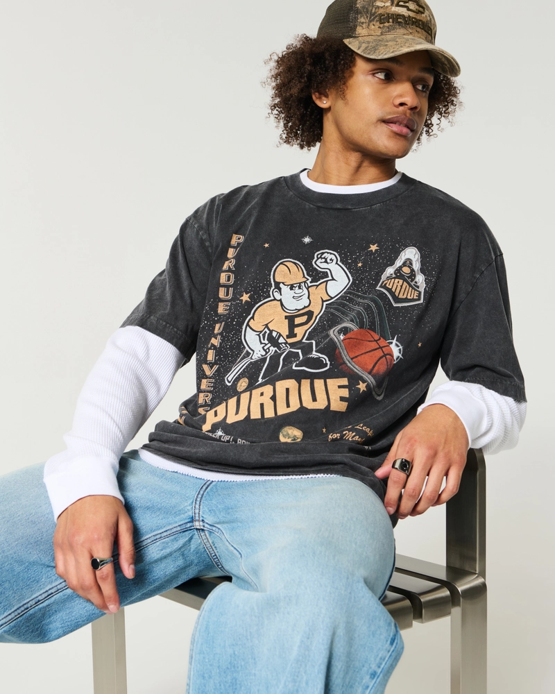 Boxy Purdue University Graphic Tee