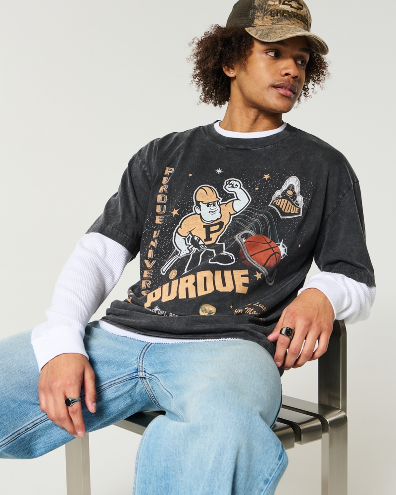 Boxy Purdue University Graphic Tee