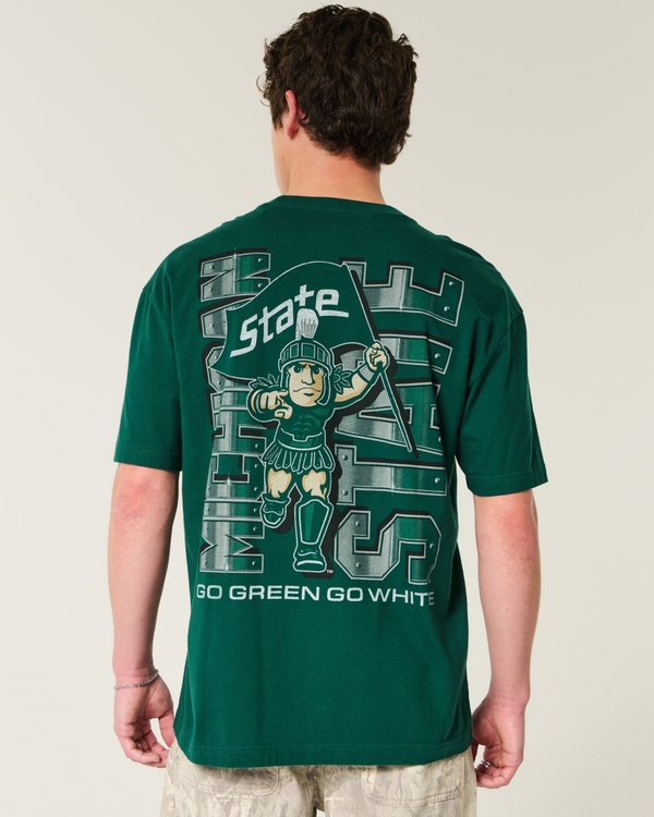 Boxy Michigan State University Graphic Tee, Dark Green view 2
