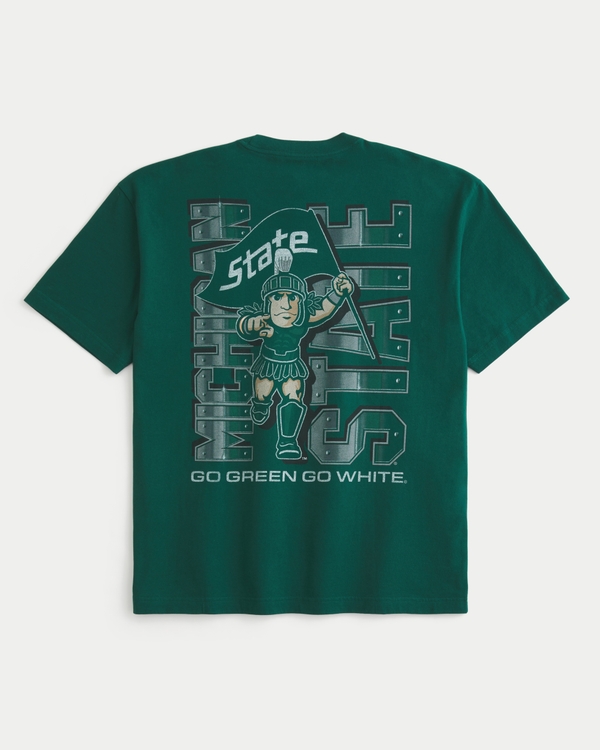Boxy Michigan State University Graphic Tee, Dark Green view 1
