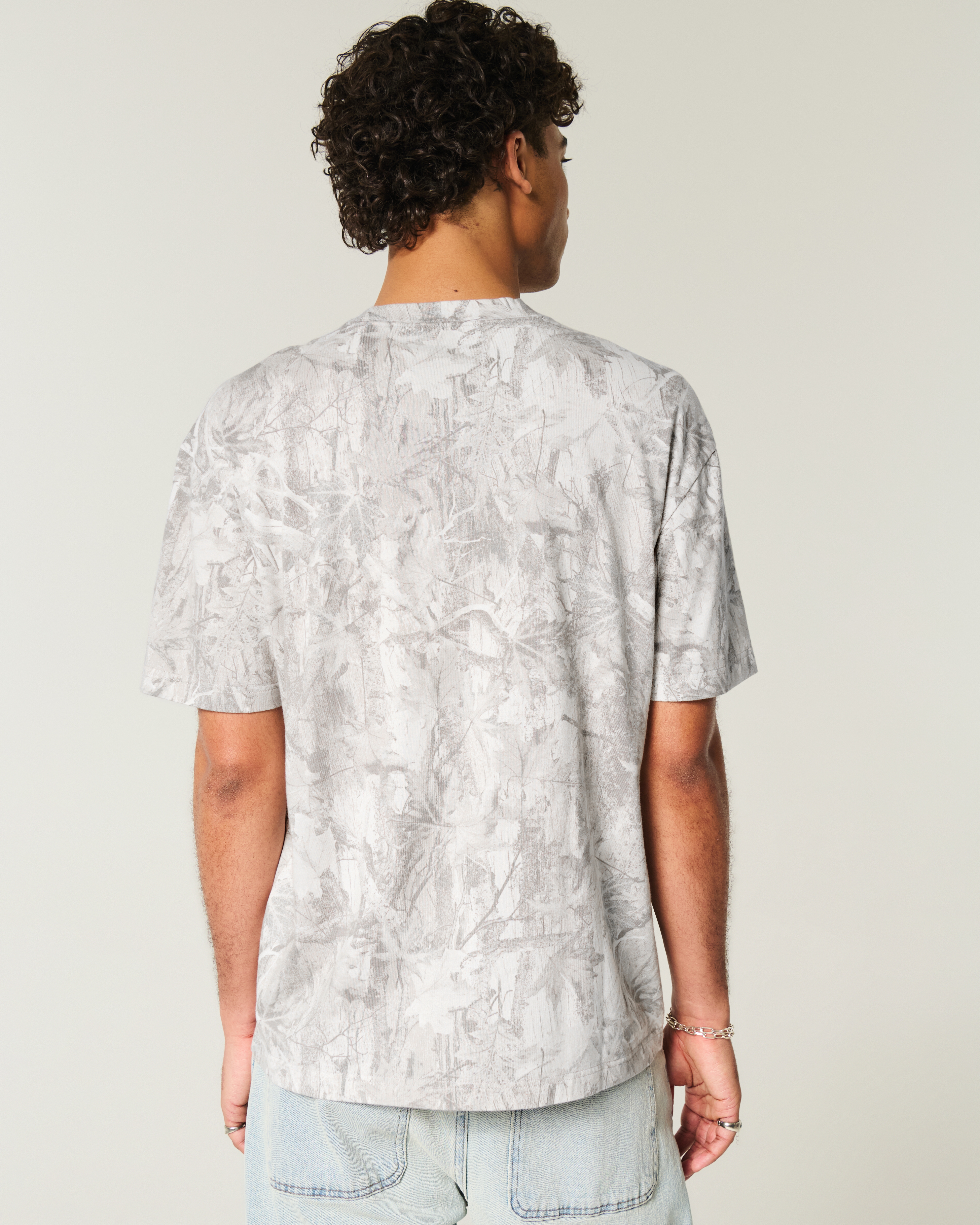 Boxy New York University Graphic Camo Tee