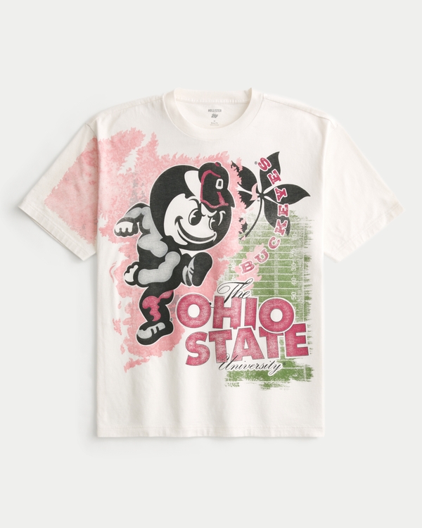 Boxy Ohio State Buckeyes Graphic Tee, Cream view 1