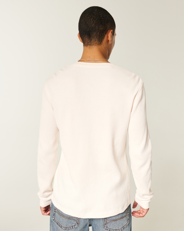 Hollywood Graphic Thermal Henley, Cream view 2