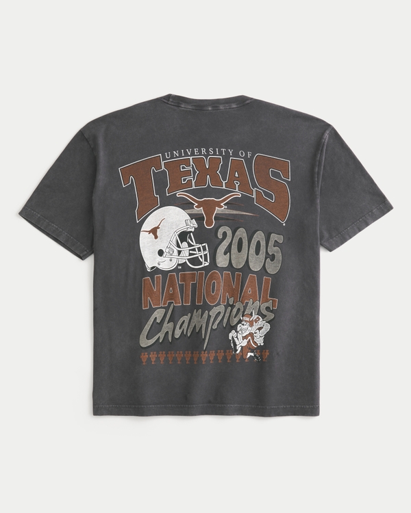 Boxy University of Austin Graphic Tee, Washed Black view 1