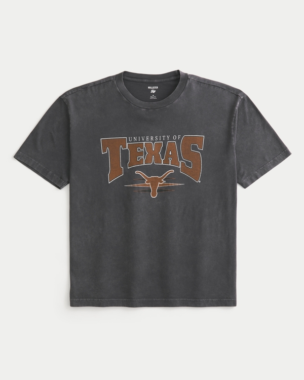 Boxy University of Austin Graphic Tee, Washed Black view 2