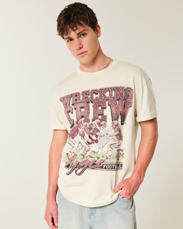 Boxy Texas A&M University Graphic Tee, Dark Cream view 1