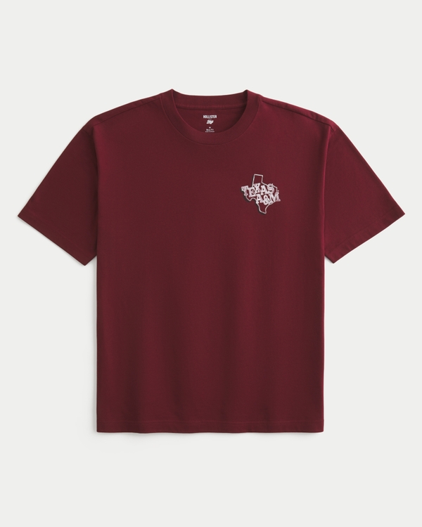 Boxy Texas A&M University Aggies Graphic Tee, Burgundy view 2