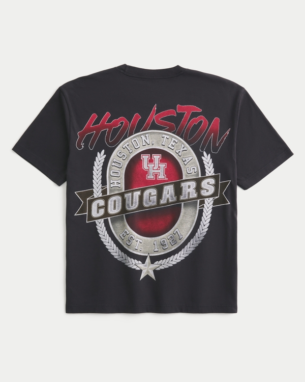Boxy University of Houston Graphic Tee, Faded Black view 1