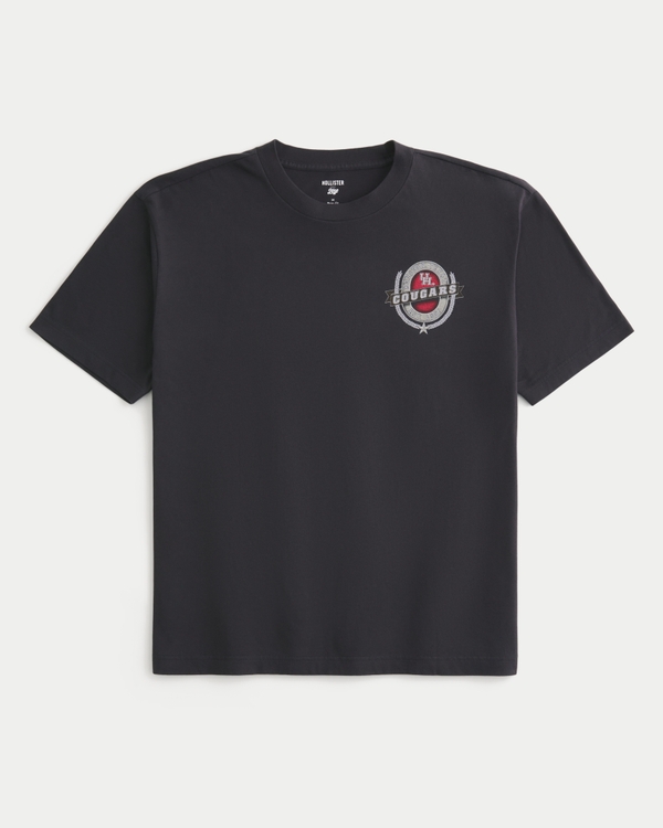 Boxy University of Houston Graphic Tee, Faded Black view 2