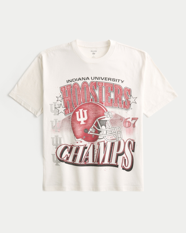 Boxy Indiana University Graphic Tee, Cream view 1