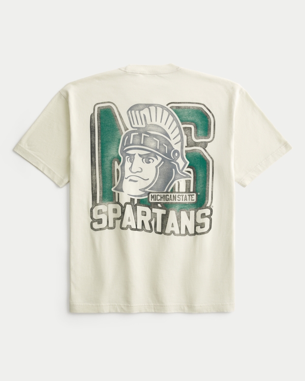 Boxy Michigan State Spartan Graphic Tee, Dark Cream view 1