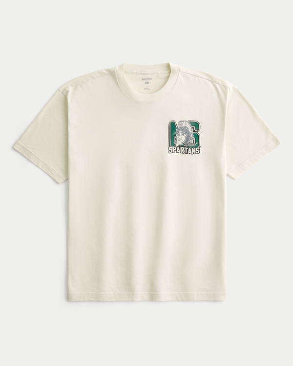 Boxy Michigan State Spartan Graphic Tee, Dark Cream view 2