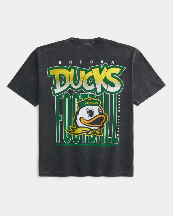 Boxy University of Oregon Graphic Tee, Washed Black view 1