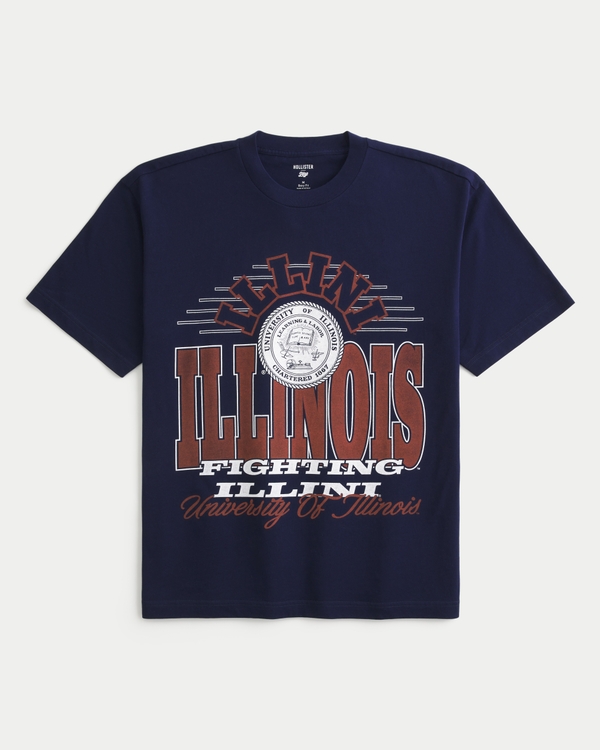 Boxy University of Illinois Graphic Tee, Navy view 1