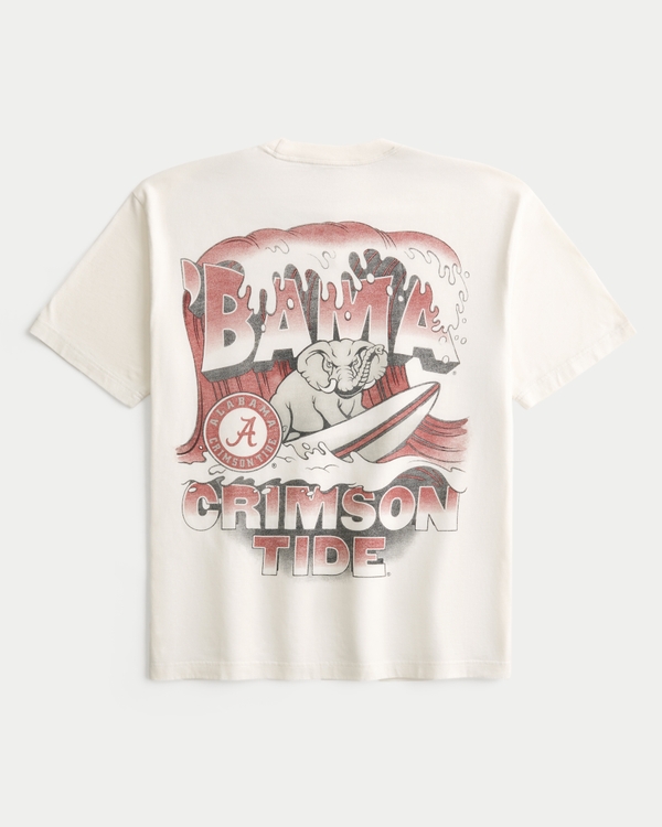 Boxy University of Alabama Crimson Tide Graphic Tee, Cream view 1