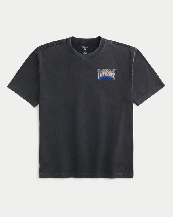 Boxy University of Tennessee Graphic Tee, Washed Black view 2