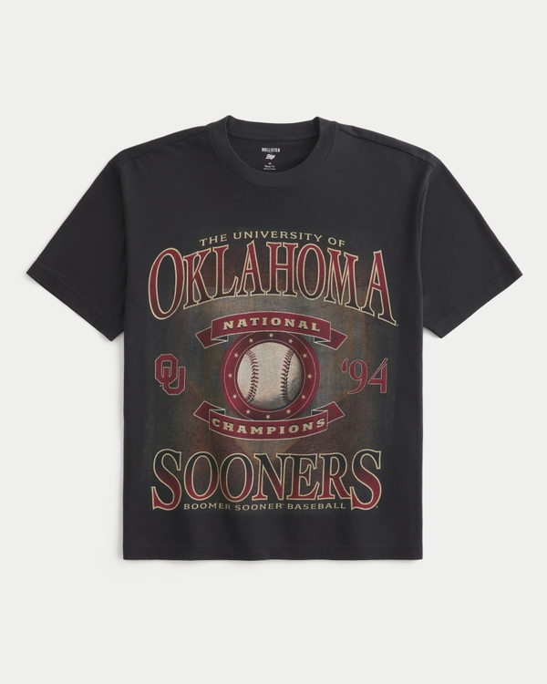 Boxy University of Oklahoma Sooners Graphic Tee, Faded Black view 1
