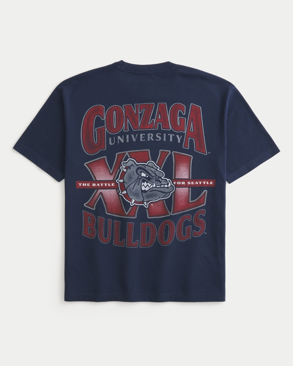 Boxy Gonzaga University Bulldogs Graphic Tee, Navy view 1