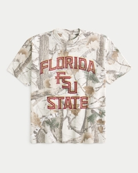 Boxy Heavyweight Florida State University Seminoles Graphic Camo Tee