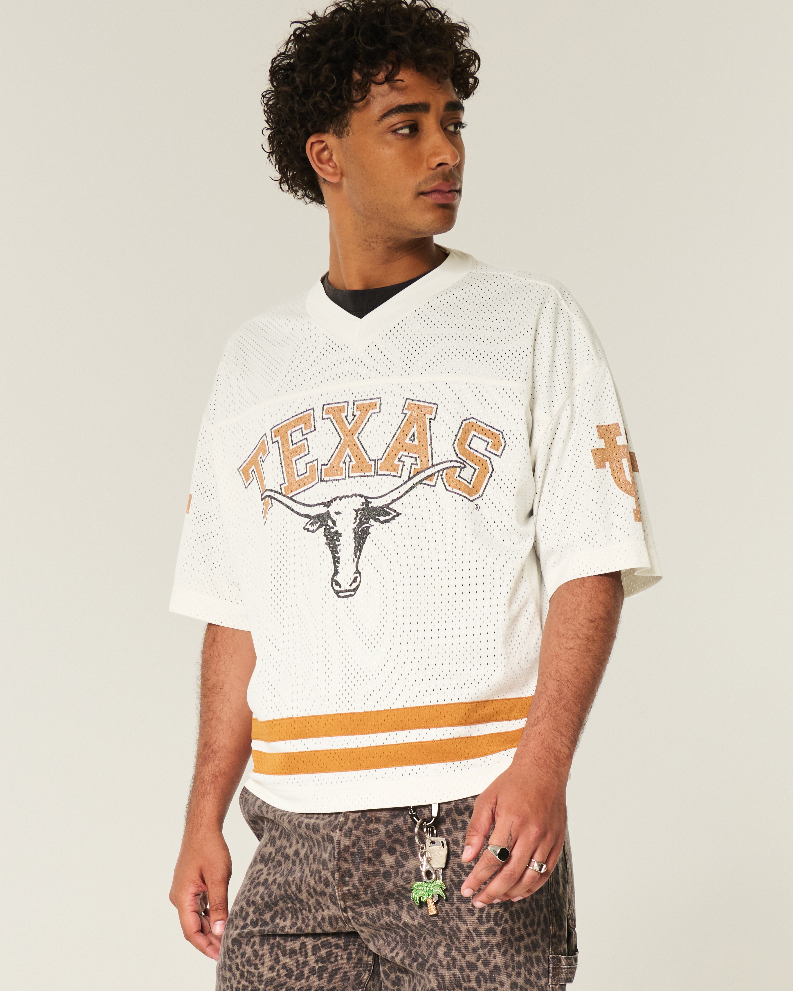 Baggy Crop University of Texas Graphic Football Jersey