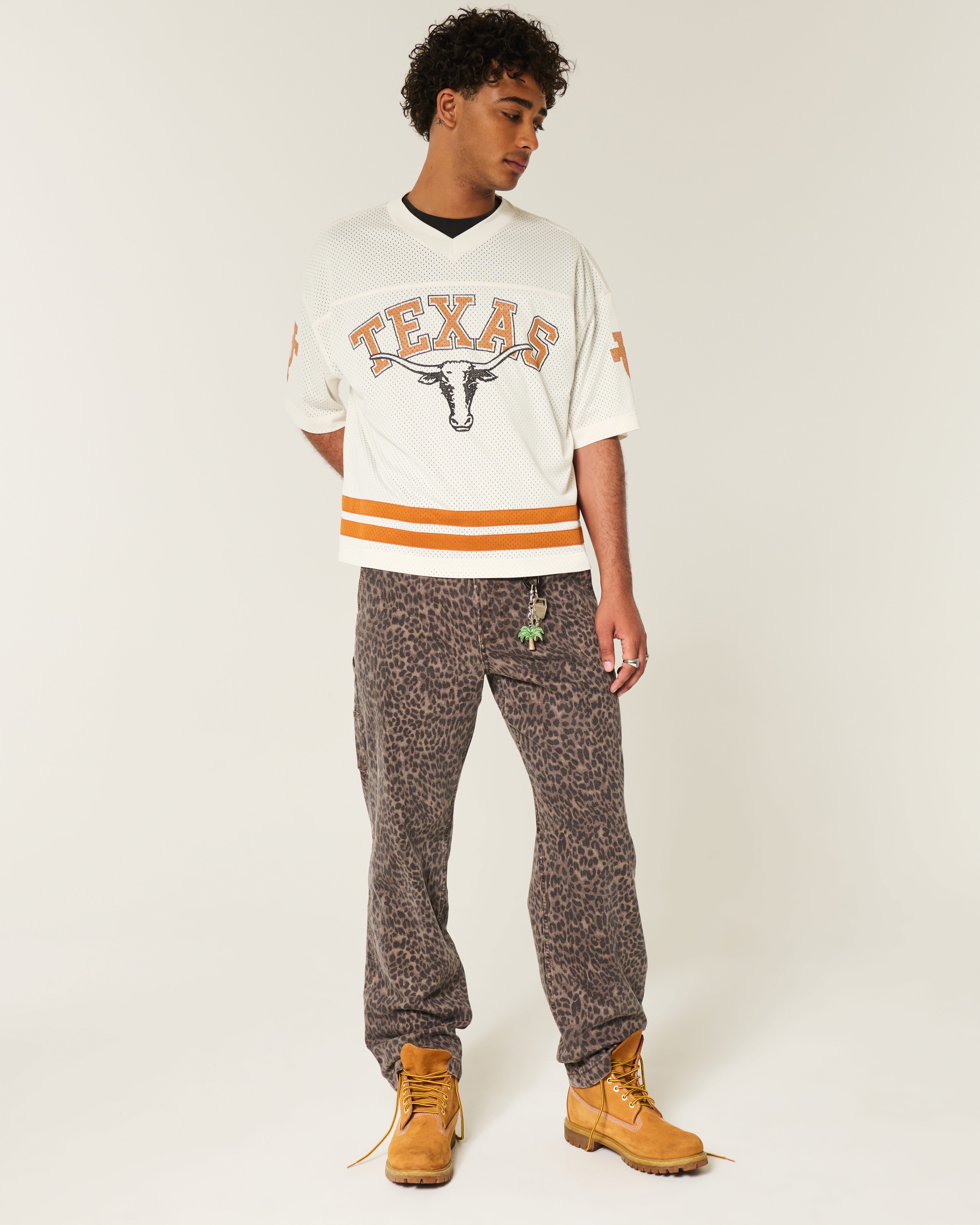 Baggy Crop University of Texas Graphic Football Jersey