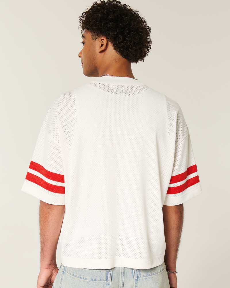 Baggy Crop Ohio State University Graphic Football Jersey