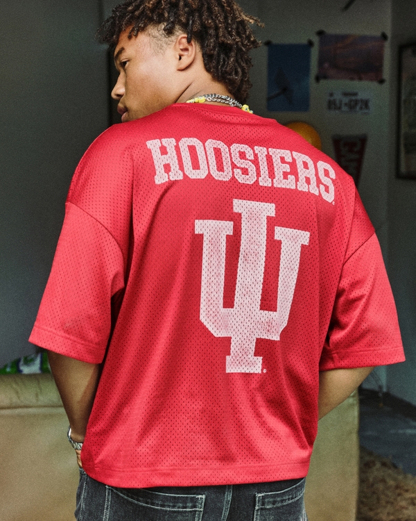 Indiana University Hoosiers Graphic Football Jersey, Dark Red view 2