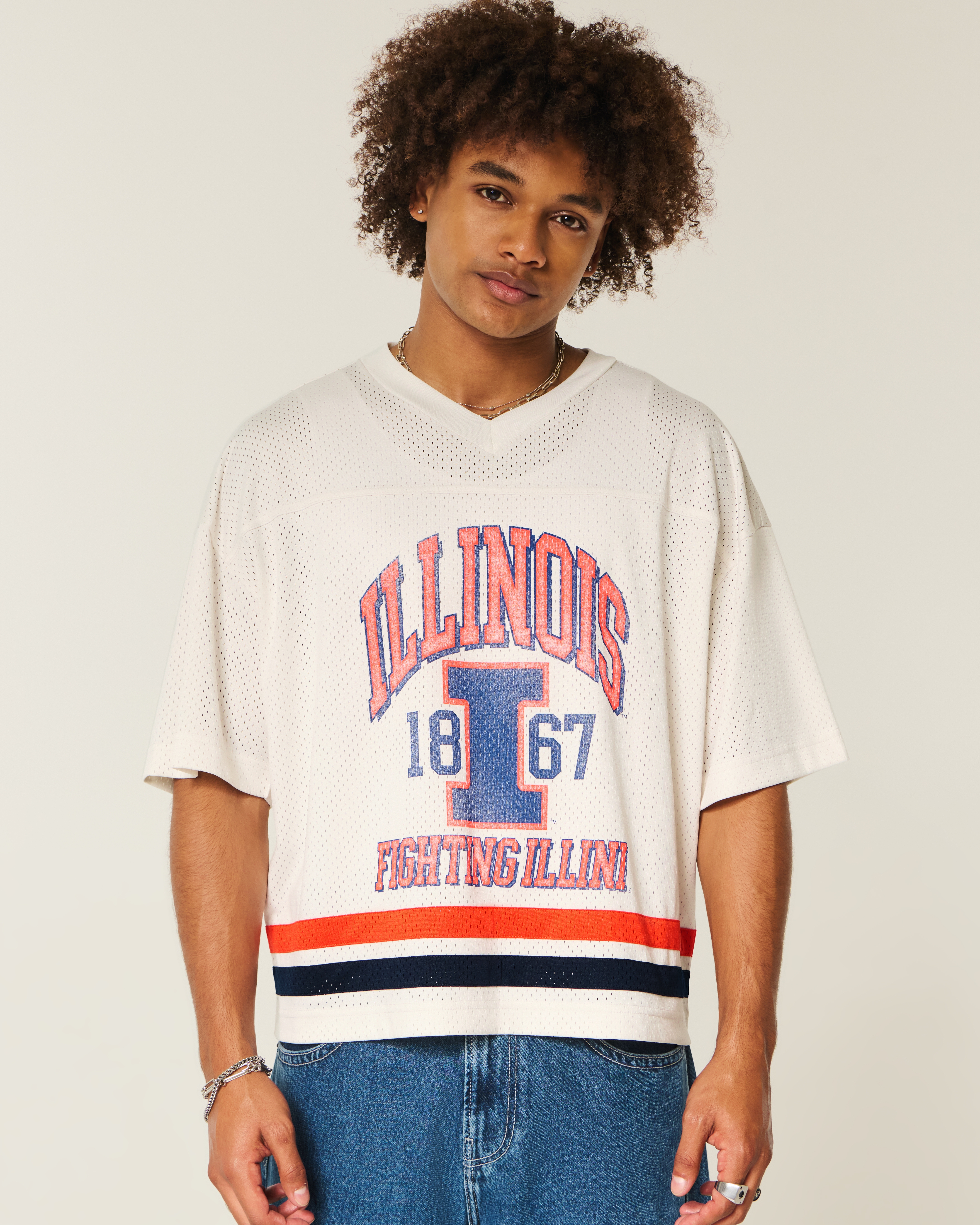 University of Illinois Fighting Illini Graphic Football Jersey