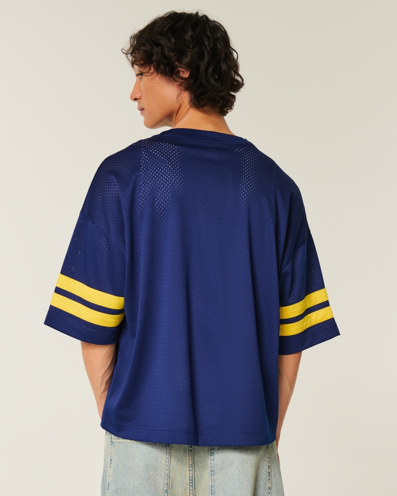 Baggy Crop University of Michigan Graphic Football Jersey