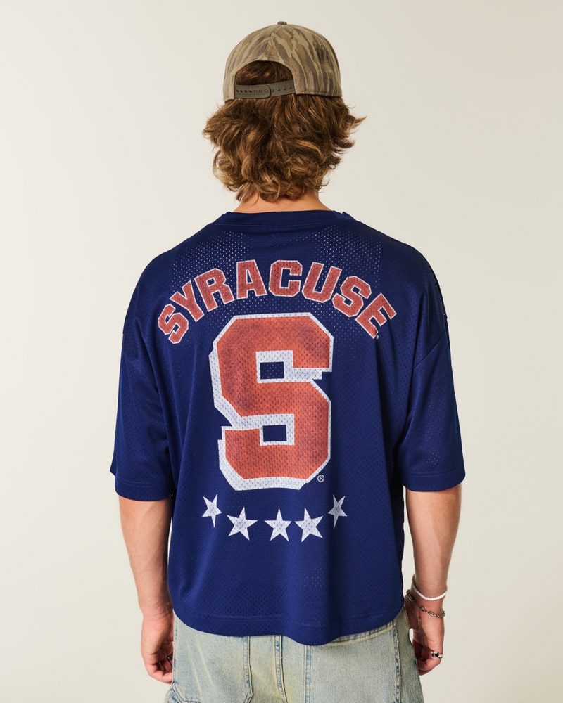 Baggy Crop Syracuse University Graphic Football Jersey