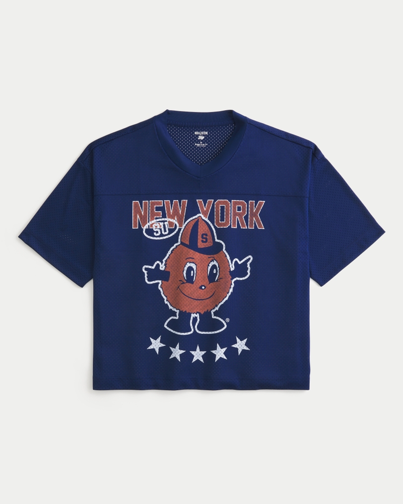 Baggy Crop Syracuse University Graphic Football Jersey