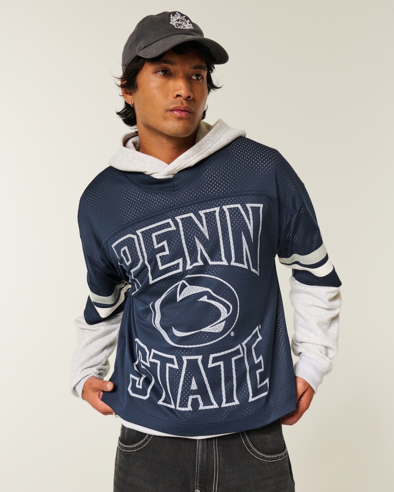 Baggy Crop Penn State University Nittany Lions Graphic Football Jersey