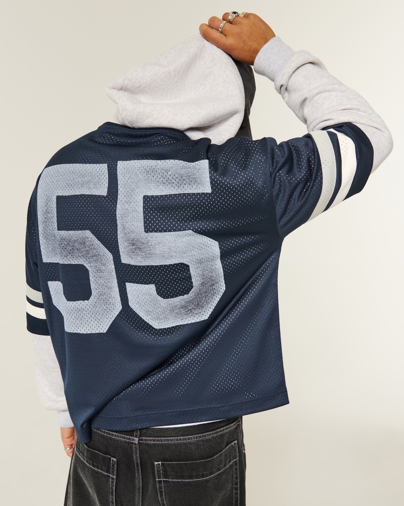 Baggy Crop Penn State University Nittany Lions Graphic Football Jersey