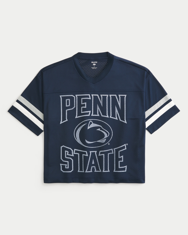 Baggy Crop Penn State University Nittany Lions Graphic Football Jersey