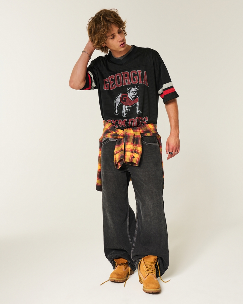 Baggy Crop University of Georgia Graphic Football Jersey