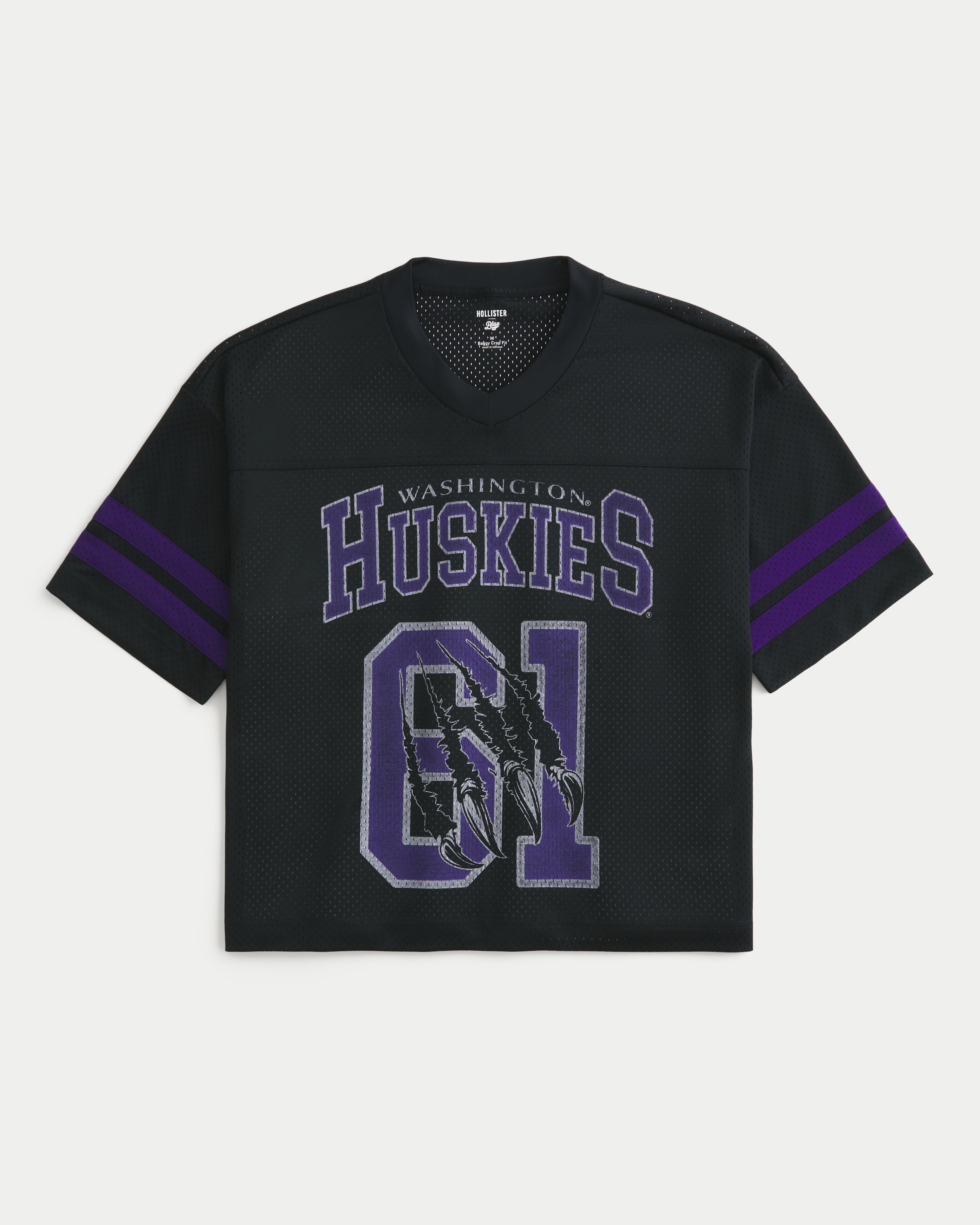 Baggy Crop University of Washington Graphic Football Jersey