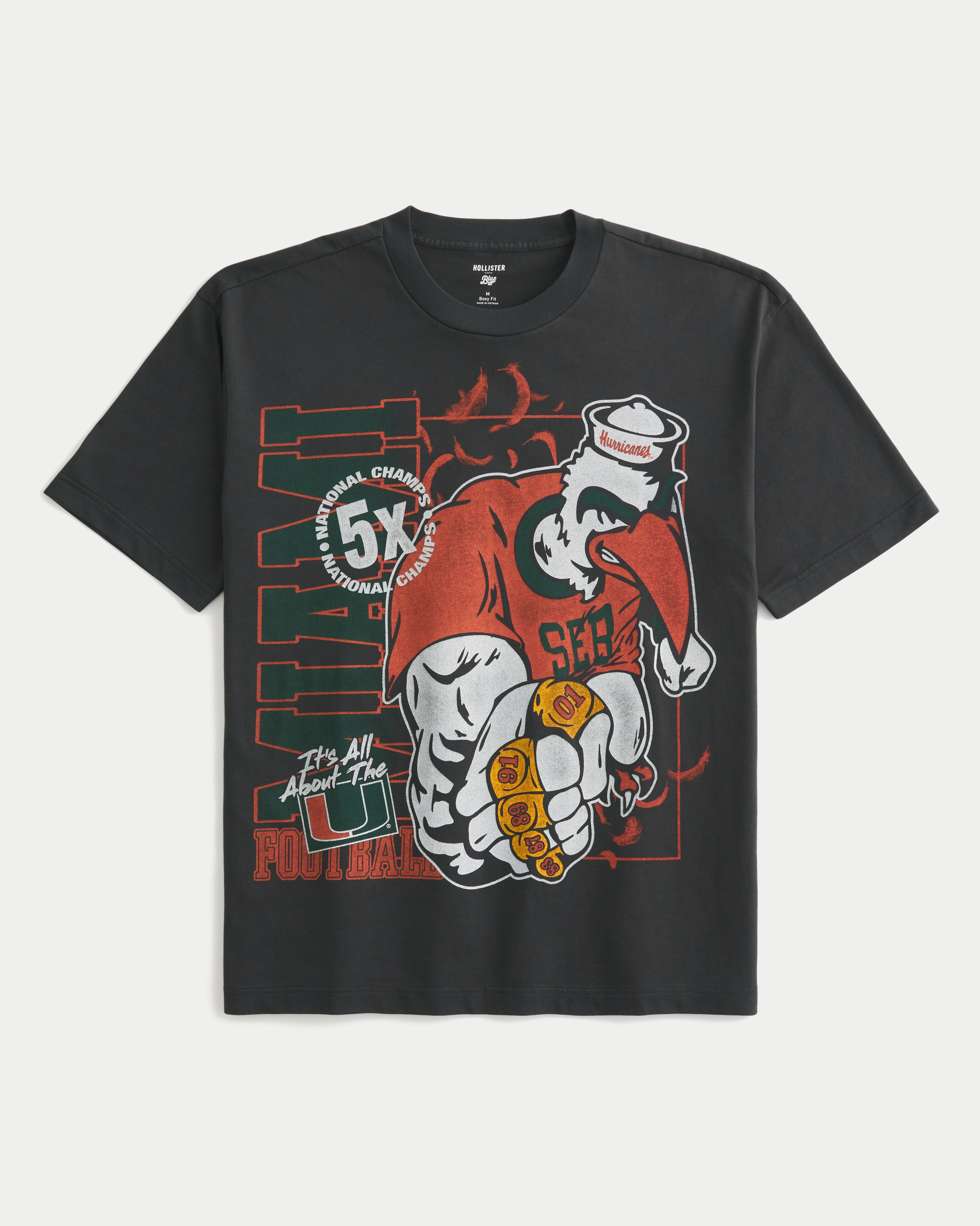 Boxy University of Miami Hurricanes Graphic Tee
