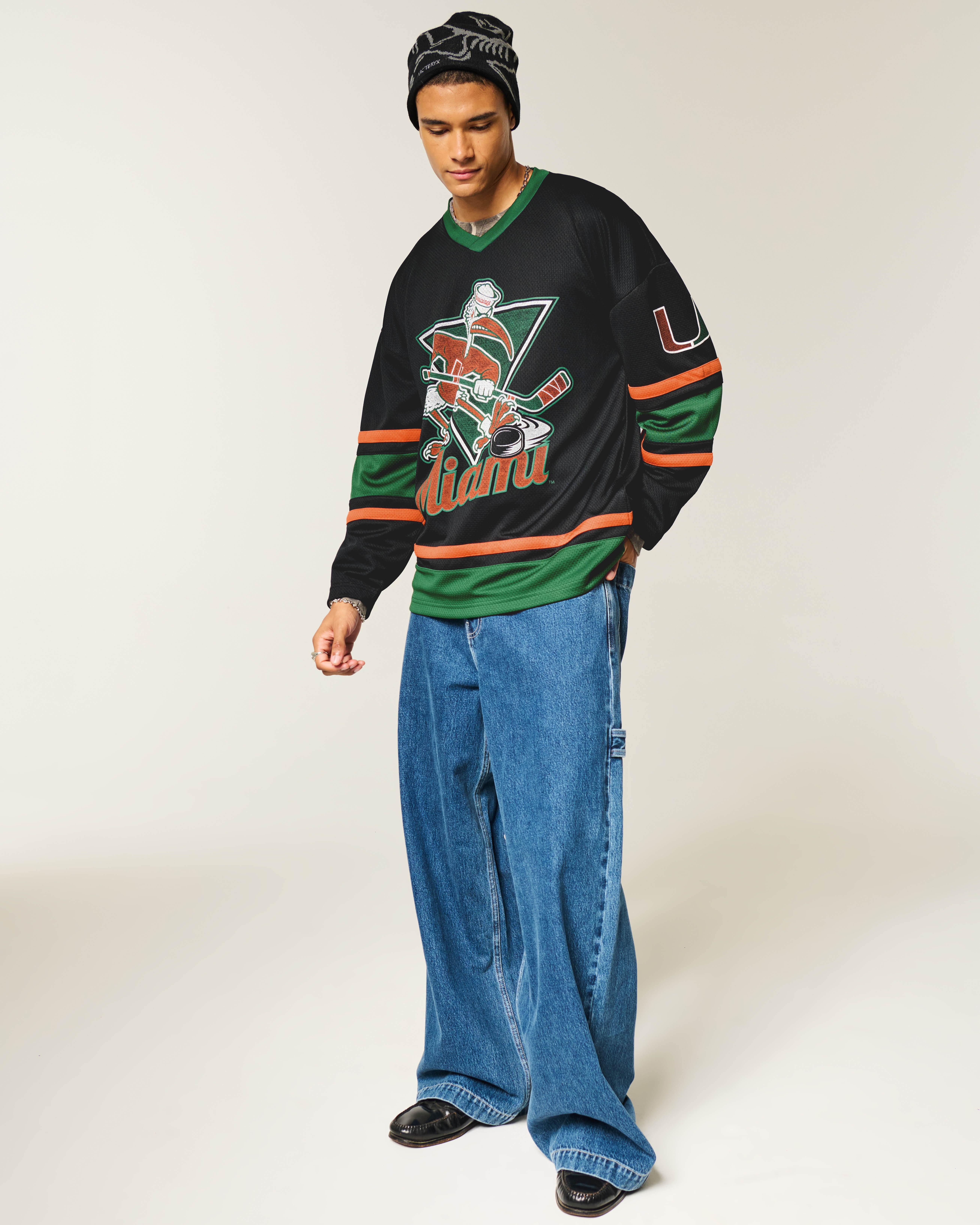 University of Miami Hurricanes Graphic Hockey Jersey