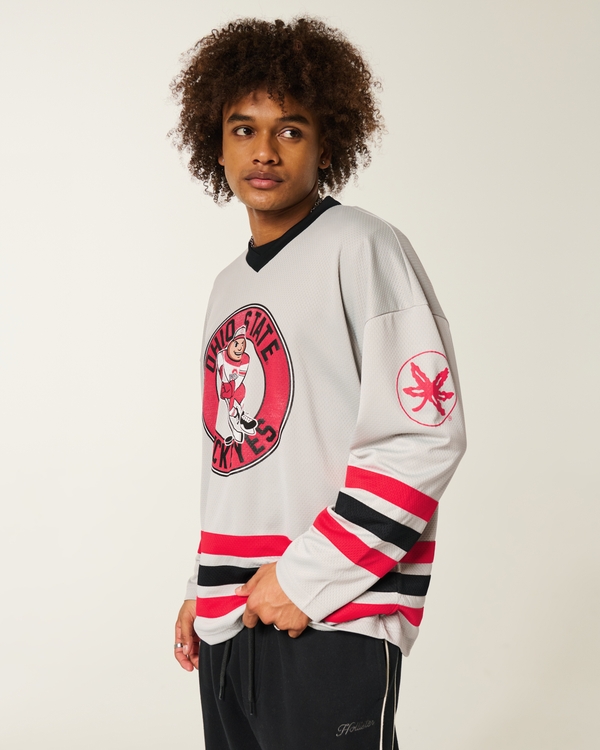 The Ohio State University Buckeyes Graphic Hockey Jersey, Gray view 1