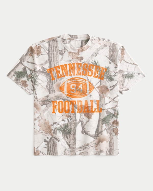 Boxy Heavyweight University of Tennessee Volunteers Camo Graphic Tee, Cream Camo view 1
