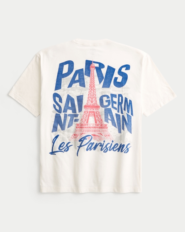 Boxy Paris Saint-Germain F.C. Graphic Tee, Cream view 1
