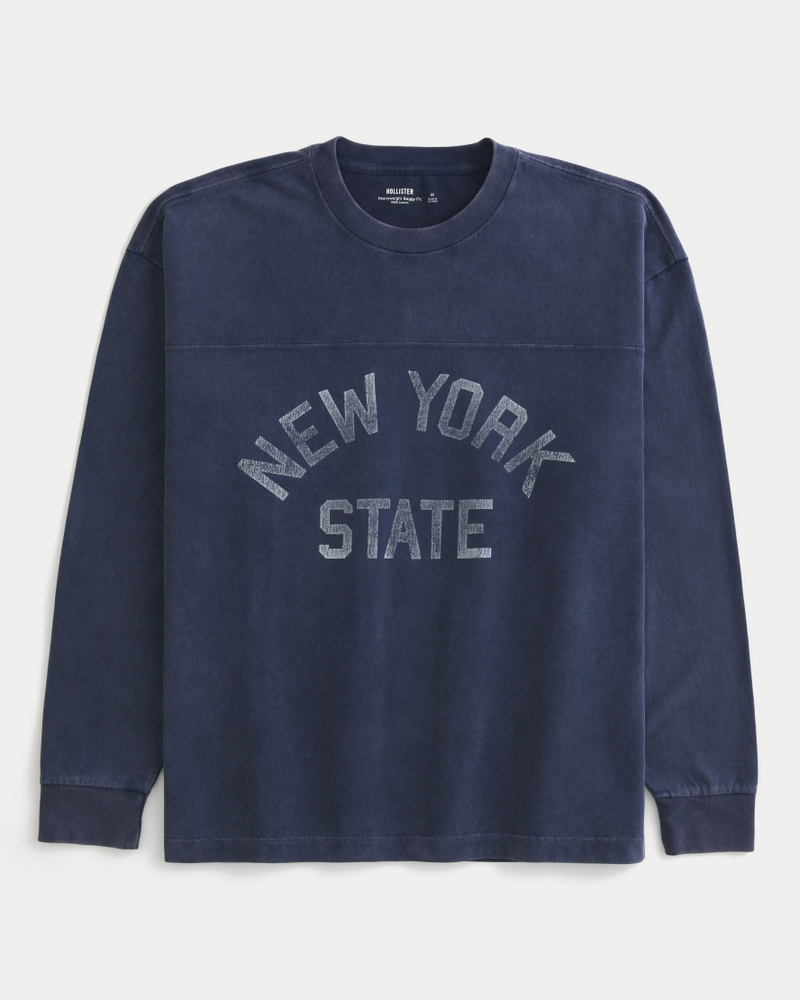 Baggy Heavyweight Long-Sleeve New York Graphic Tee