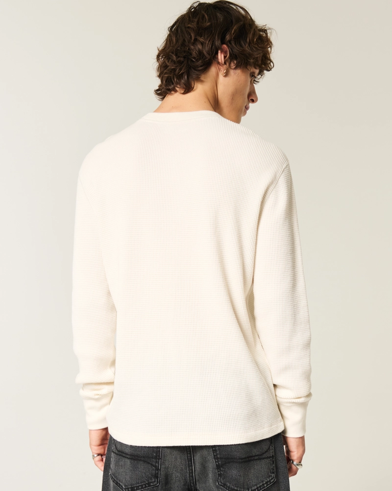 Long-Sleeve Waffle California Graphic T-Shirt
