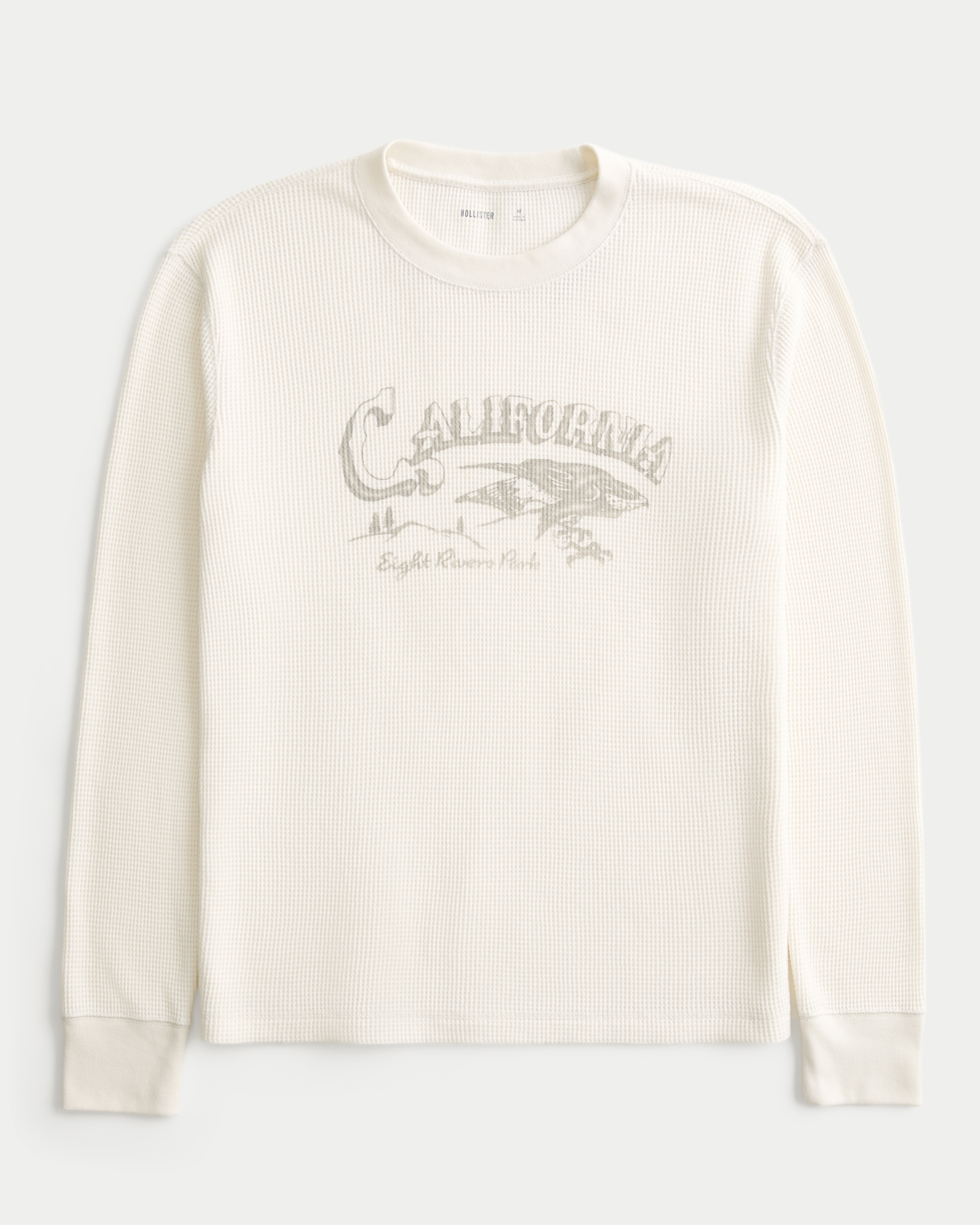 Long-Sleeve Waffle California Graphic T-Shirt