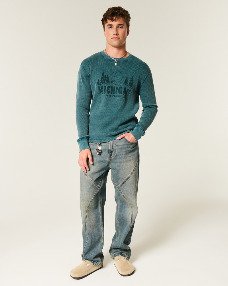 Long-Sleeve Waffle Aspen Graphic Tee