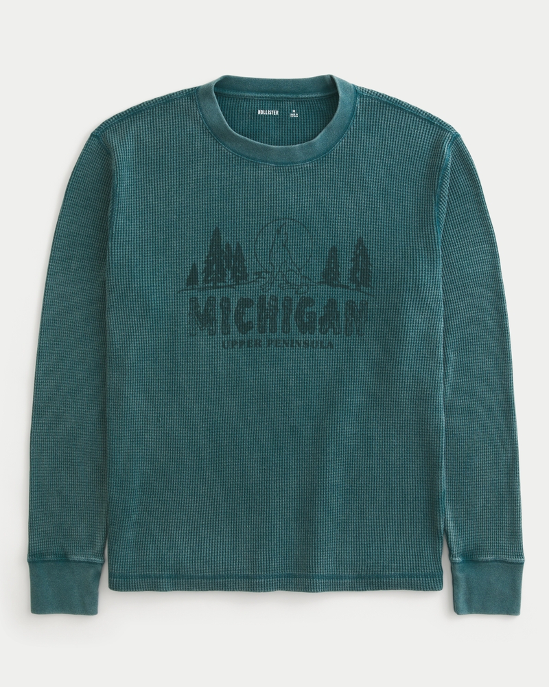 Long-Sleeve Waffle Aspen Graphic Tee