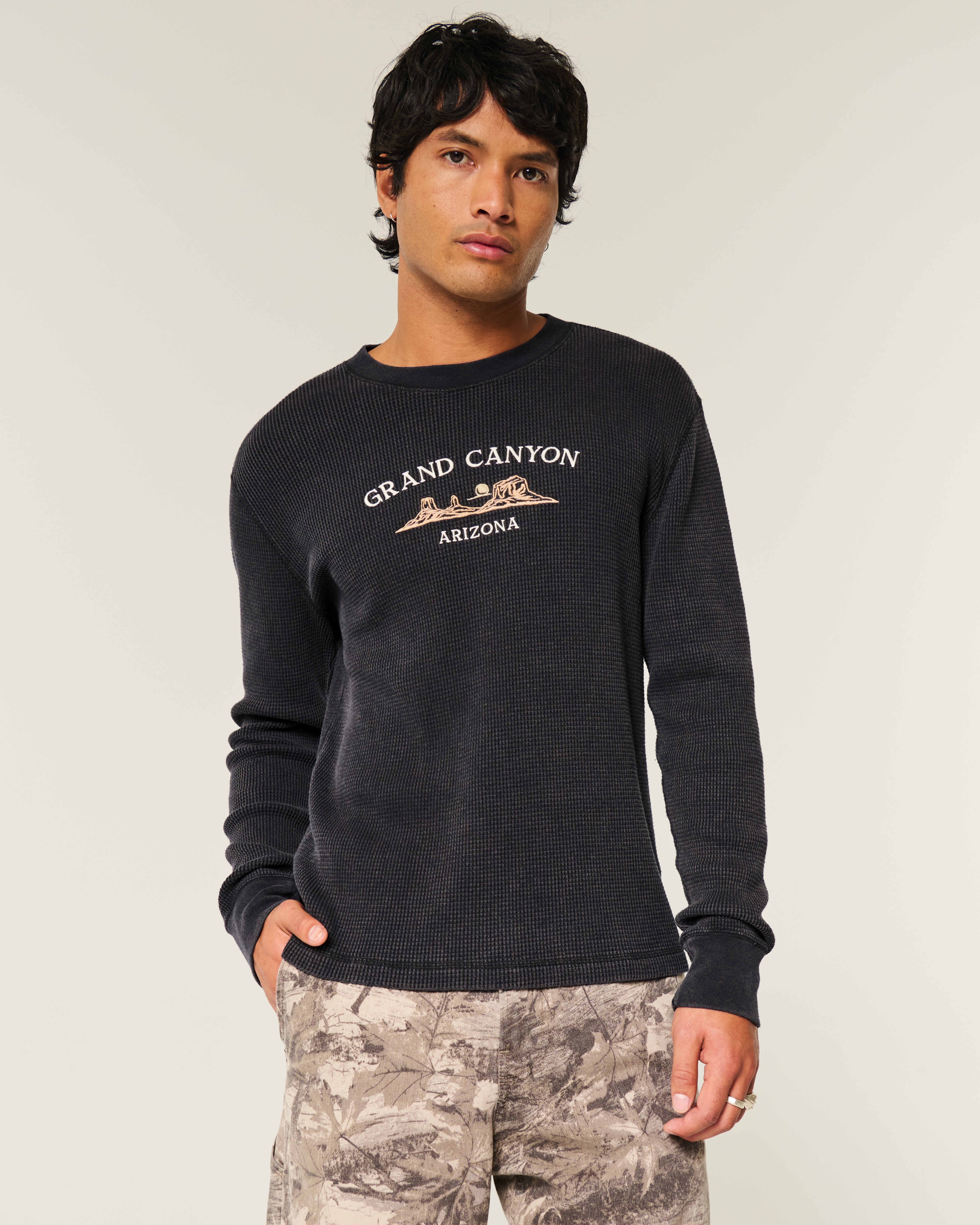 Men's Long-Sleeve Waffle Grand Canyon Graphic Tee | Men's